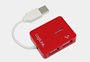 Hub USB 2.0 4-portowy SMILE czerwony